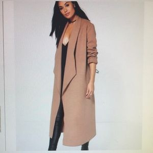 Water fall faux wool coat.